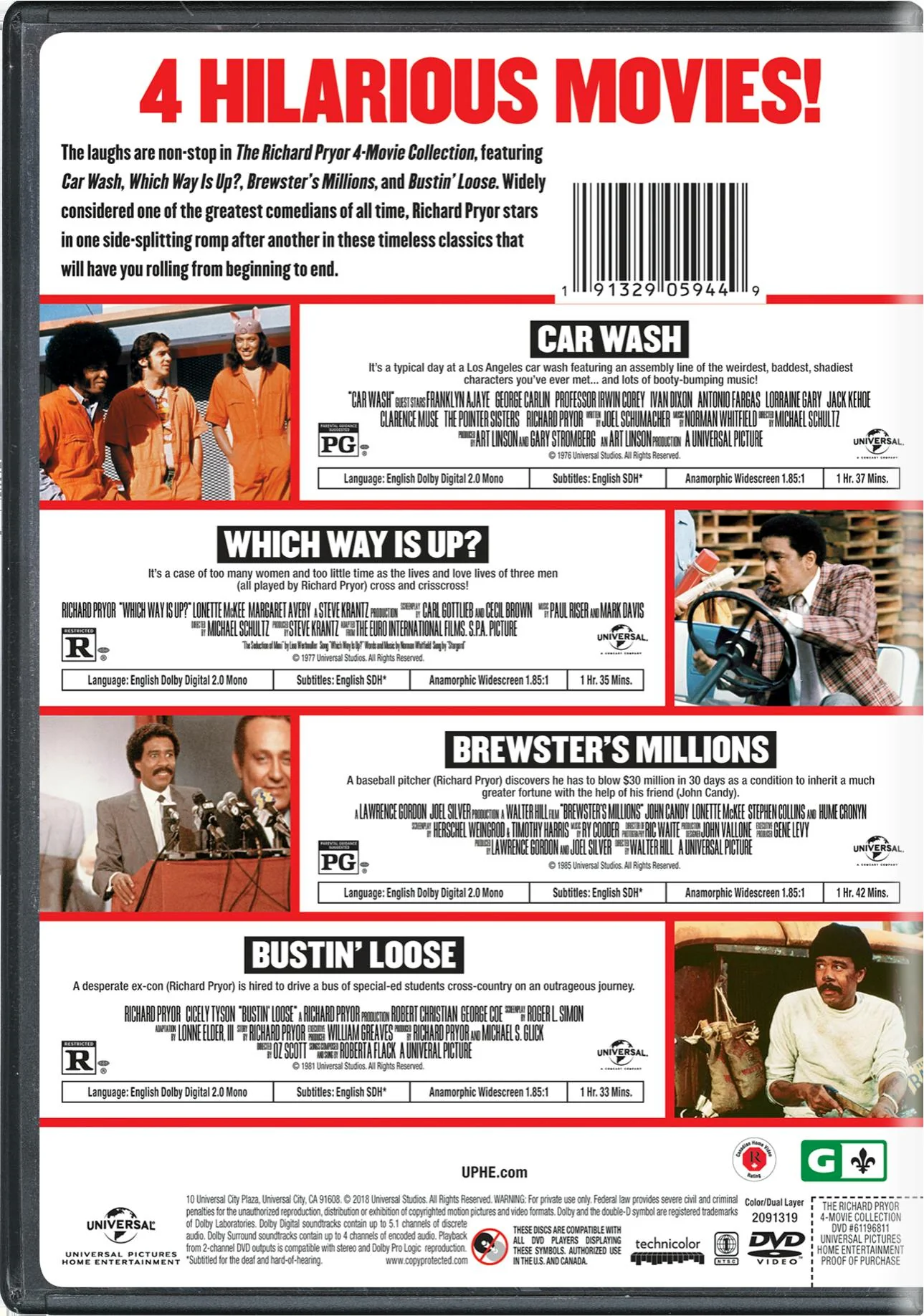 The Richard Pryor 4-Movie Collection (DVD Set) [DVD] - Image 3
