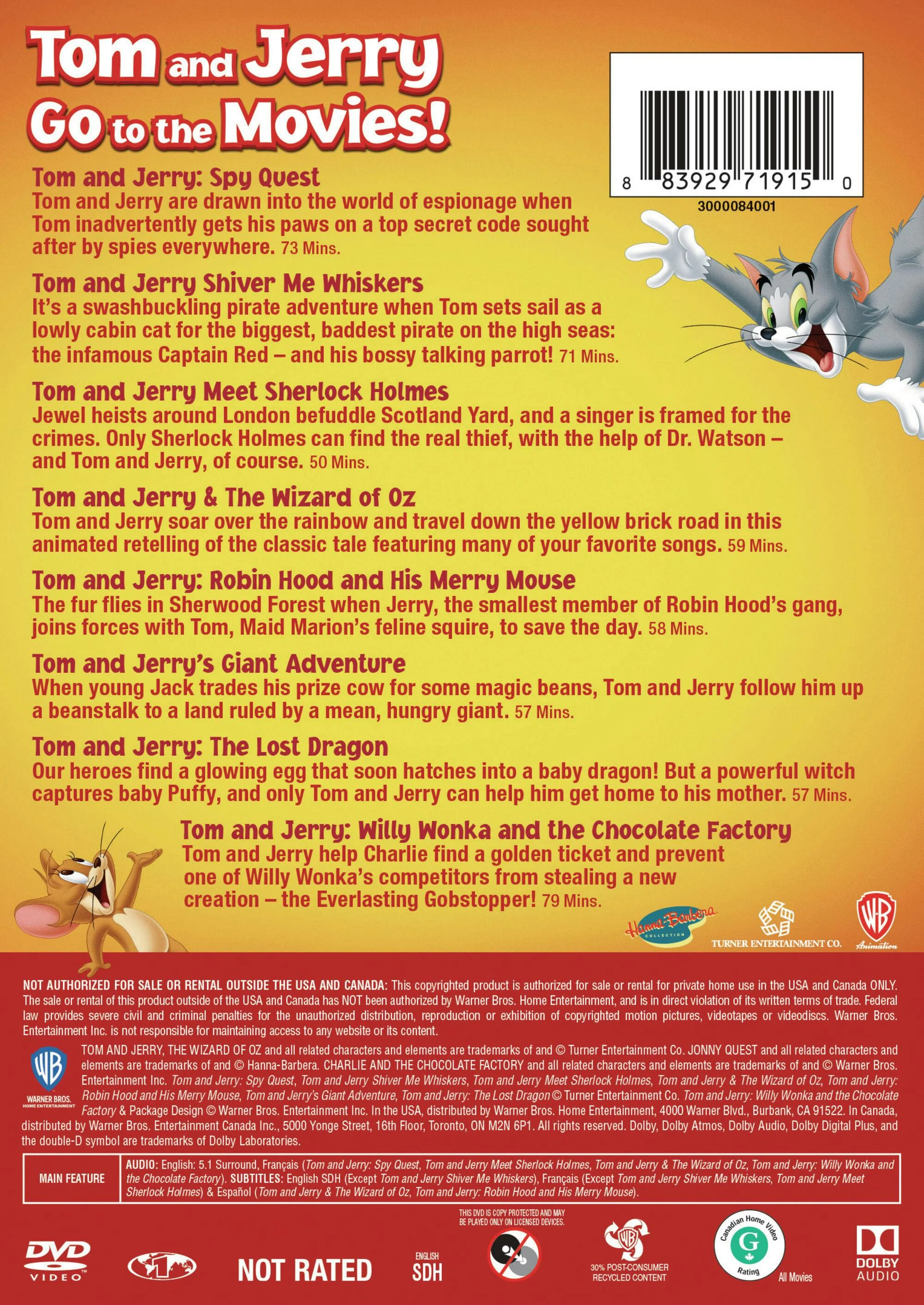 Tom and Jerry - Best of Tom and Jerry Movies (Box Set) [DVD] - Image 2