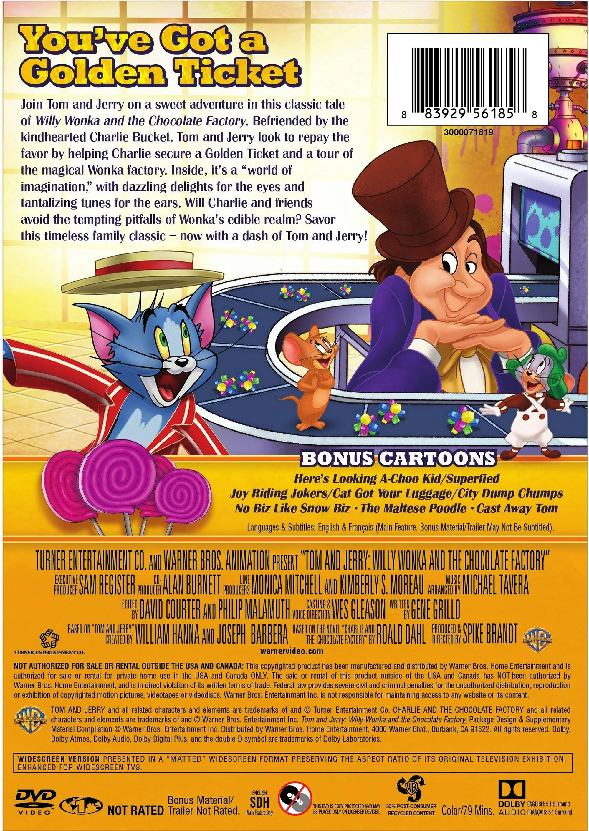 Tom and Jerry: Willy Wonka & the Chocolate Factory [DVD] - Image 2