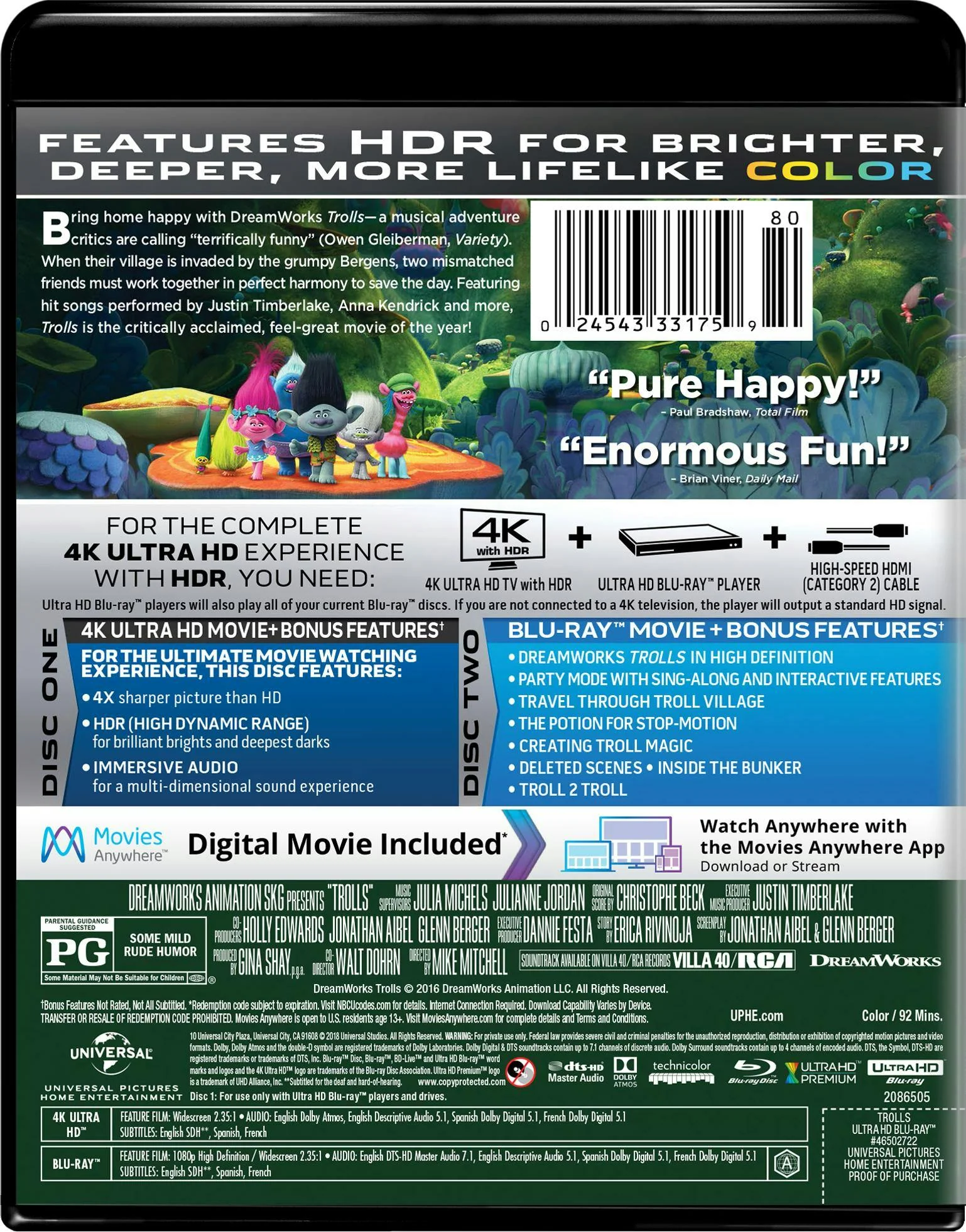 Trolls (4K Ultra HD + Blu-ray + Digital HD) [UHD] - Image 3