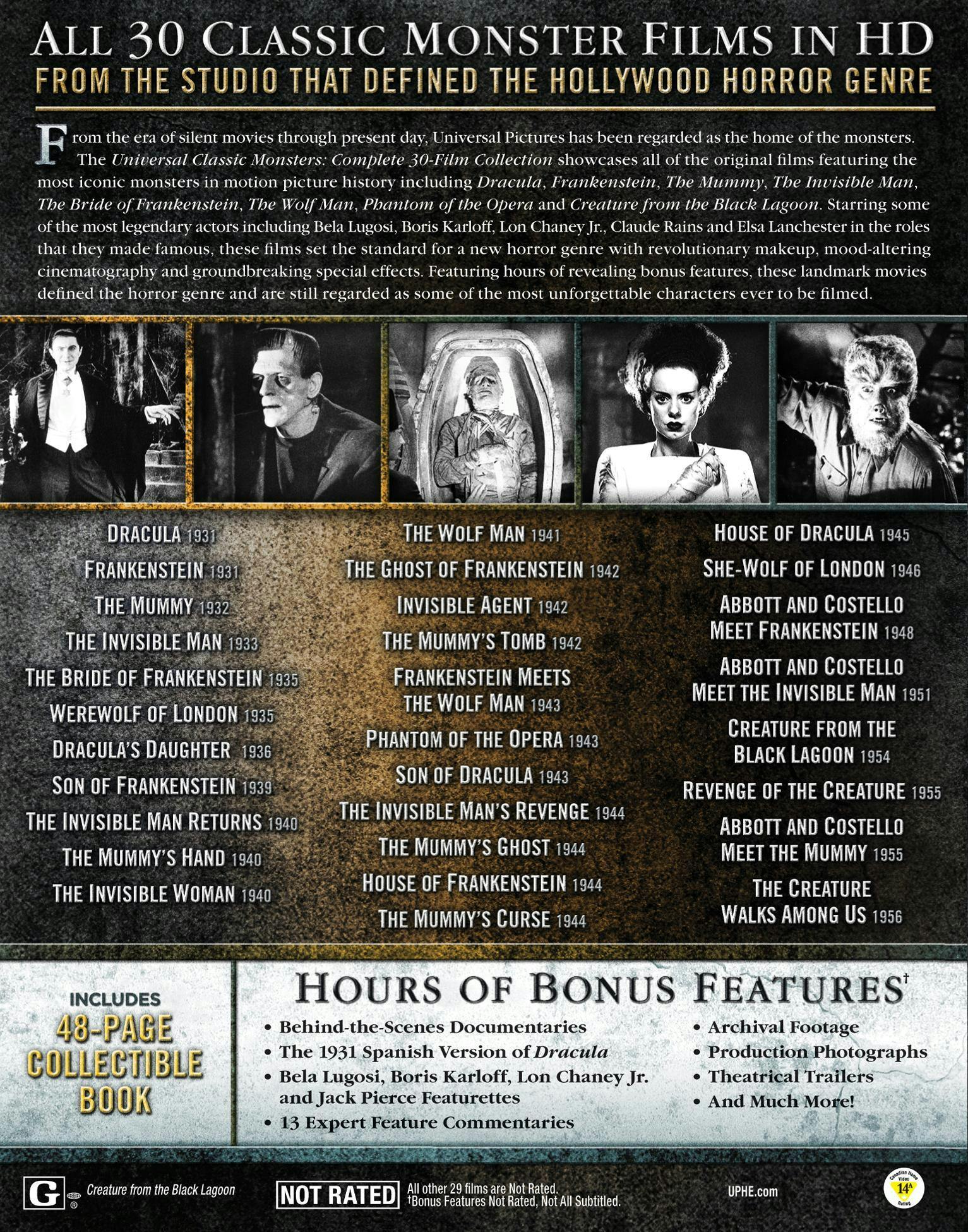 Universal Classic Monsters: Complete 30-Film Collection (Box Set) [Blu-ray] - Image 2